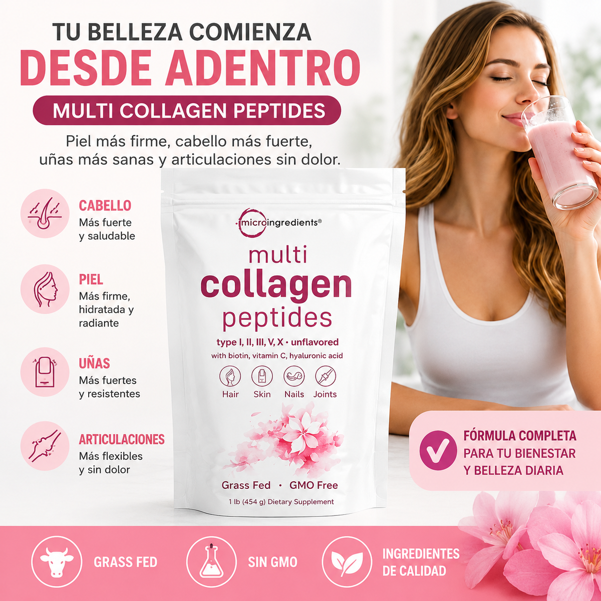 Colágeno Hidrolizado Multi Collagen con Biotina y Ácido Hialurónico