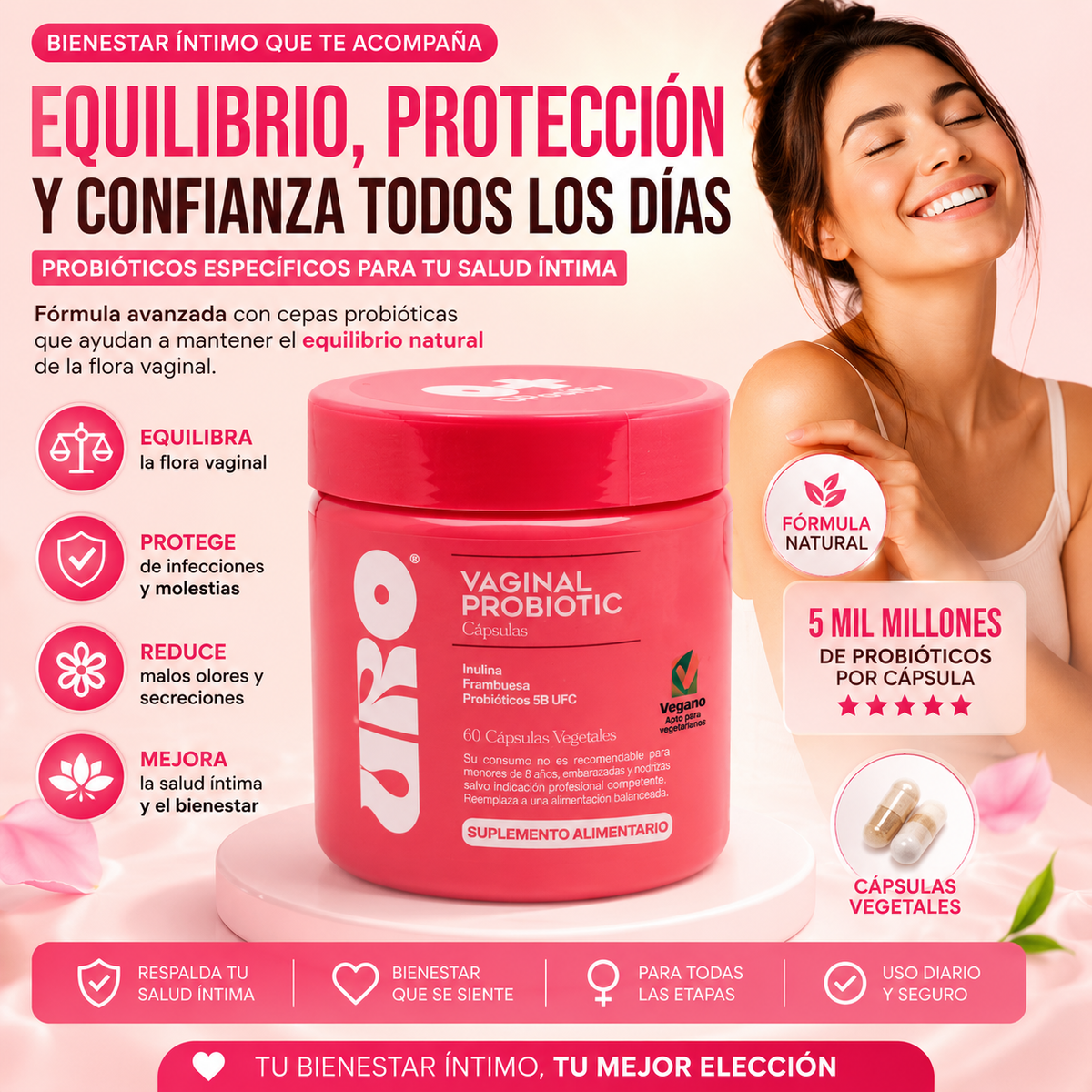 Probiótico Vaginal para el Equilibrio de la Flora Íntima | URO