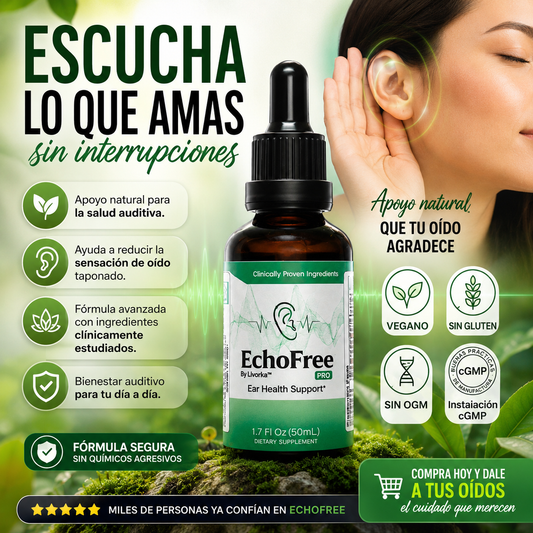 Gotas para el Bienestar Auditivo y Cuidado del Oído | EchoFree™ Pro