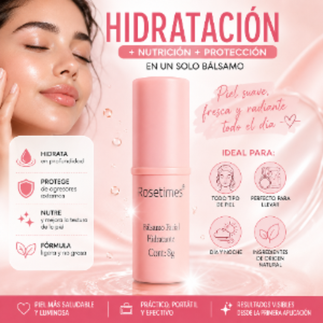 Bálsamo Facial Hidratante y Reparador para Piel Seca