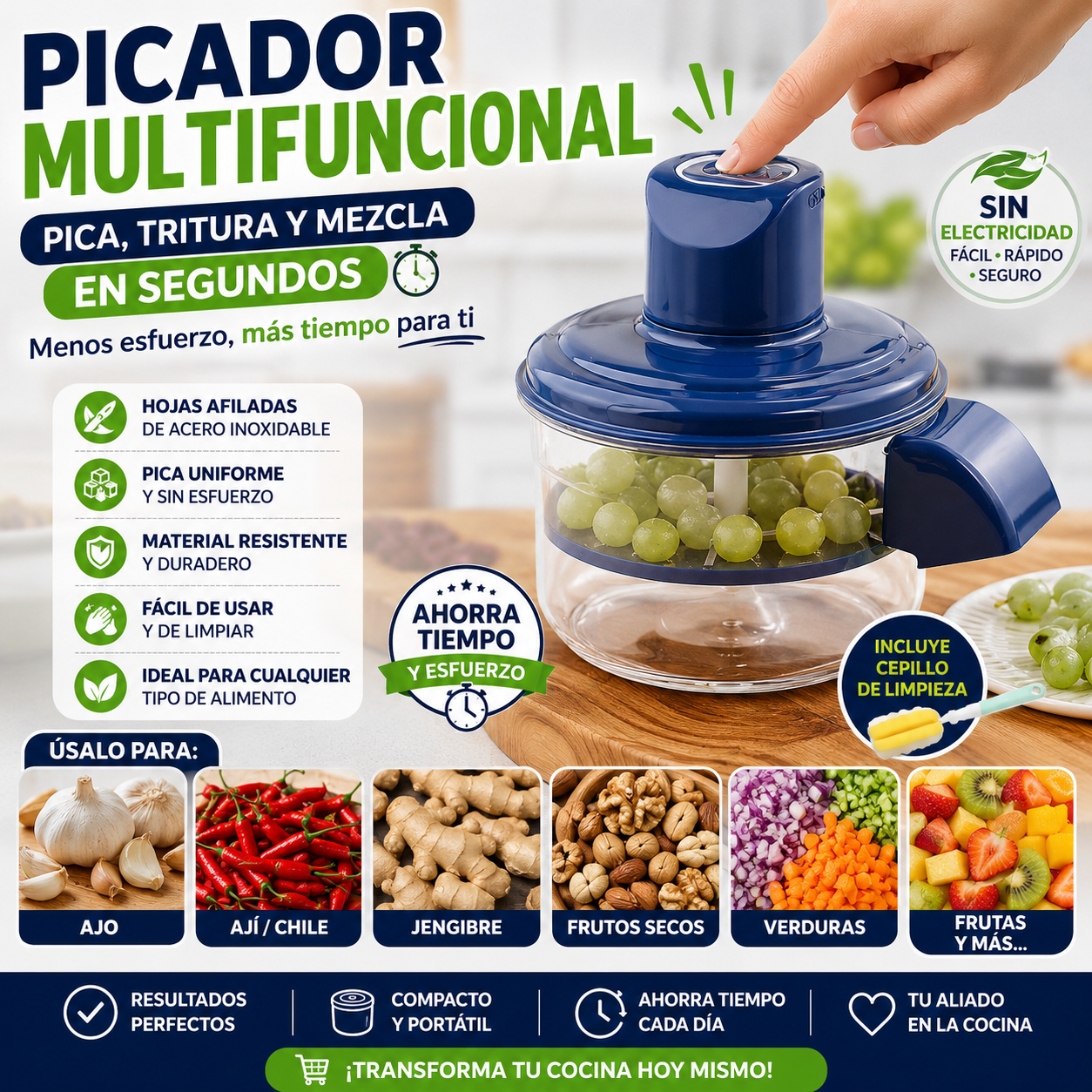Pelador Automático de Frutas y Verduras – Pelador de Papas y Manzanas