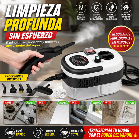 Limpiador a Vapor Portátil de Alta Presión para Hogar